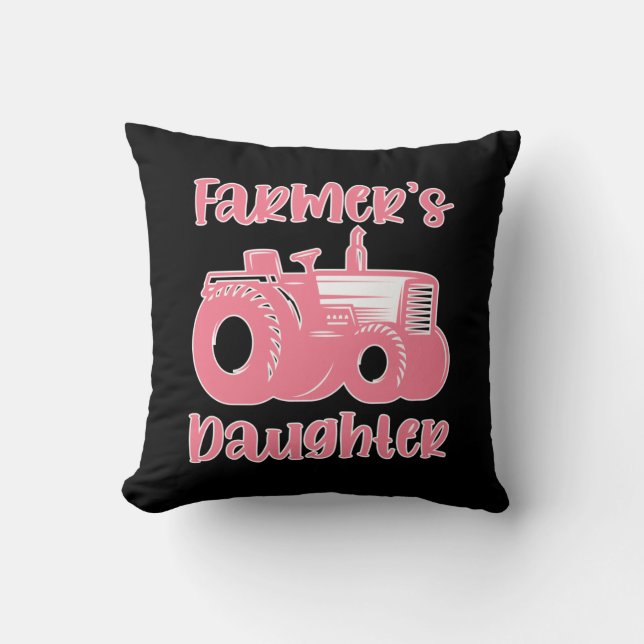 Coussin Fermière Tracteur de la fille Fermière Fermière Fe (Recto)