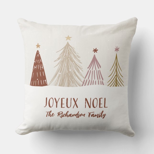 Coussin Festif Joyeux Noel Noël Maison de famille de vacan (Recto)