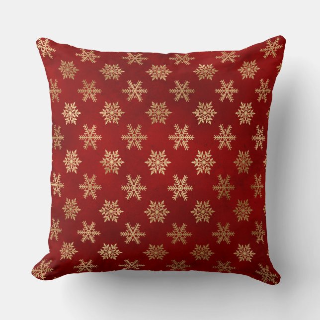Coussin Festif Pneus d'hiver à huile rouge et or (Recto)