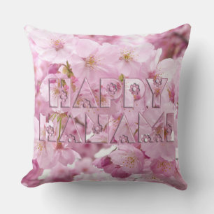 Coussin Festival japonais des fleurs de cerisiers roses Ha