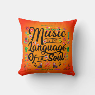 Coussin Festive: Music Is The Language Of The Soul (Orng)