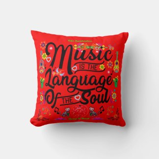 Coussin Festive Music Is The Language Of The Soul (RED)