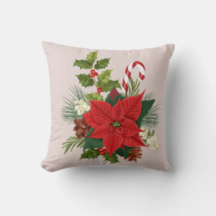 Coussin Festive Poinsettia