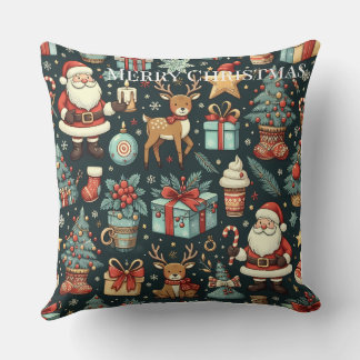 Coussin Festive Vintage Christmas Fabric