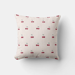Coussin Fête champêtre à rayures de cerisier botanique