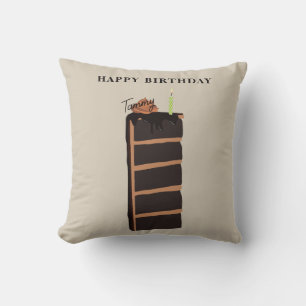 Coussin Fête d'anniversaire de gâteau au chocolat