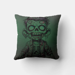 Coussin Fête d'anniversaire d'Halloween Enfant Zombie Vert