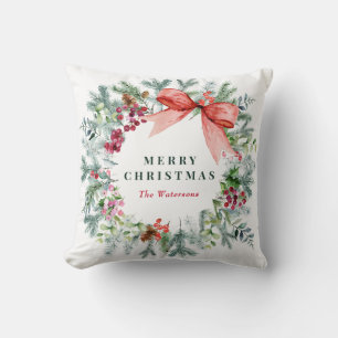 Coussin fête de la couronne de noël joyeux