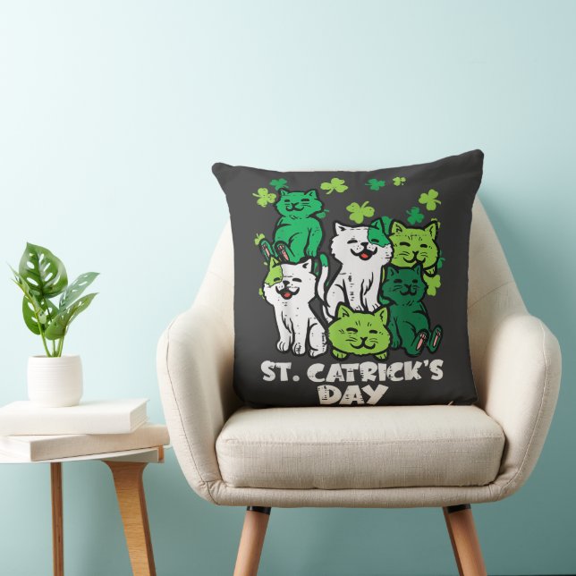 Coussin Fête de la Saint-Patrick chats Saint-Patrick (Chaise)