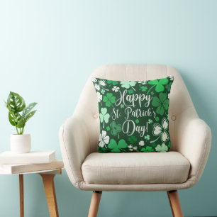 Coussin Fête de la Saint-Patrick shamrock
