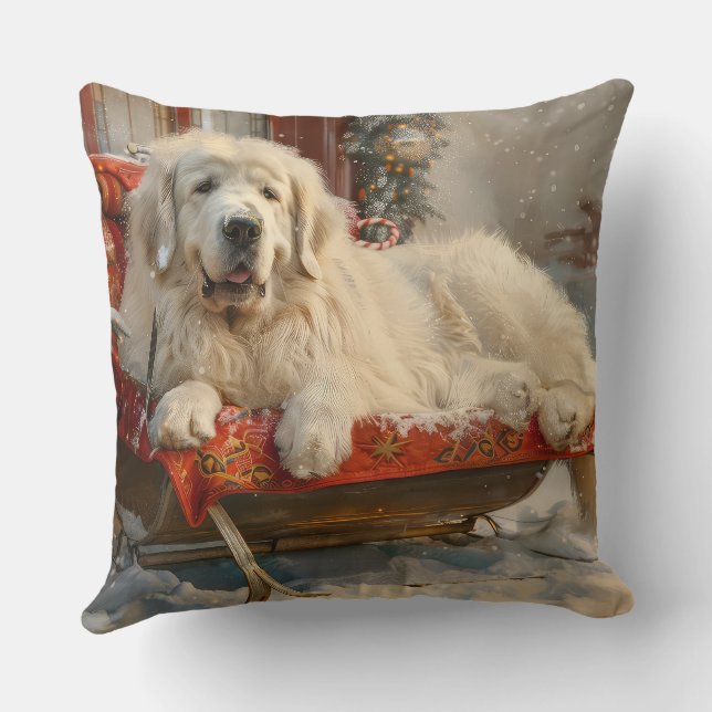Coussin Fête de Noël des Chiens des Pyrénées (Verso)