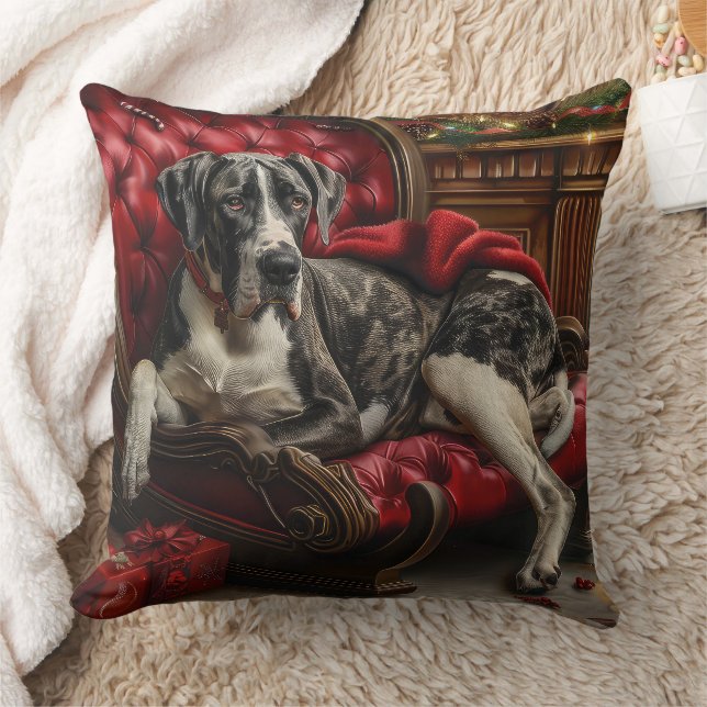 Coussin Fête de Noël du chien Danse (Couverture)