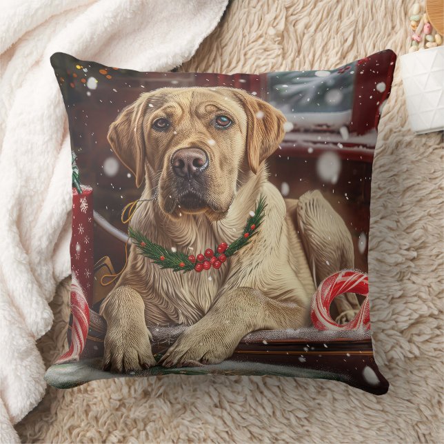 Coussin Fête de Noël du chien du Labrador (Couverture)