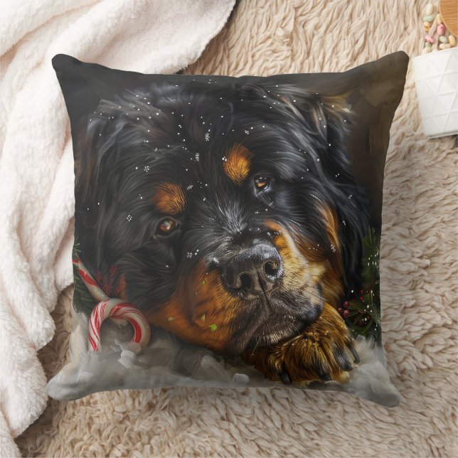 Coussin Fête de Noël du chien Mastiff Tibétain (Couverture)