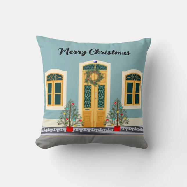 Coussin Fête de Noël Portugais Maison (Recto)