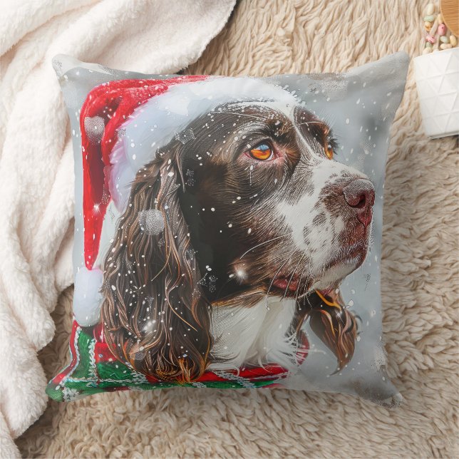 Coussin Fête de Noël Springer Spaniel Dog (Couverture)