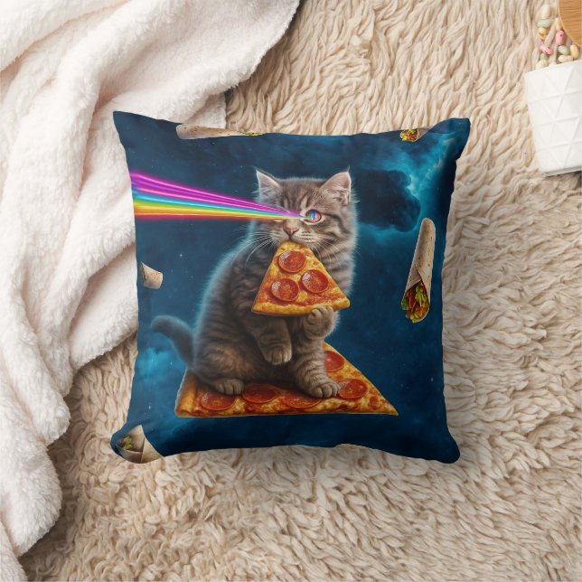 Coussin Fête de pizza de chat laser (Couverture)