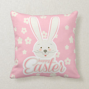Coussin FÊTE DE VACANCES HEUREUSE de PÂQUES de LAPIN