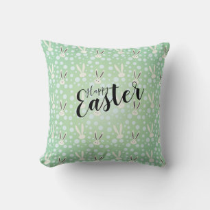 Coussin FÊTE DE VACANCES HEUREUSE de PÂQUES de LAPIN