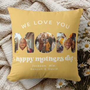 Coussin Fête des mères 3 Photo personnalisée Cute Retro Ja