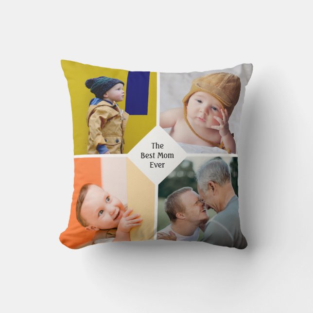 Coussin Fête des mères Chic Maman moderne Famille Photo Co (Recto)