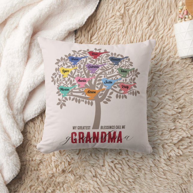 Coussin Fête des mères de grand-mère personnalisées (Couverture)