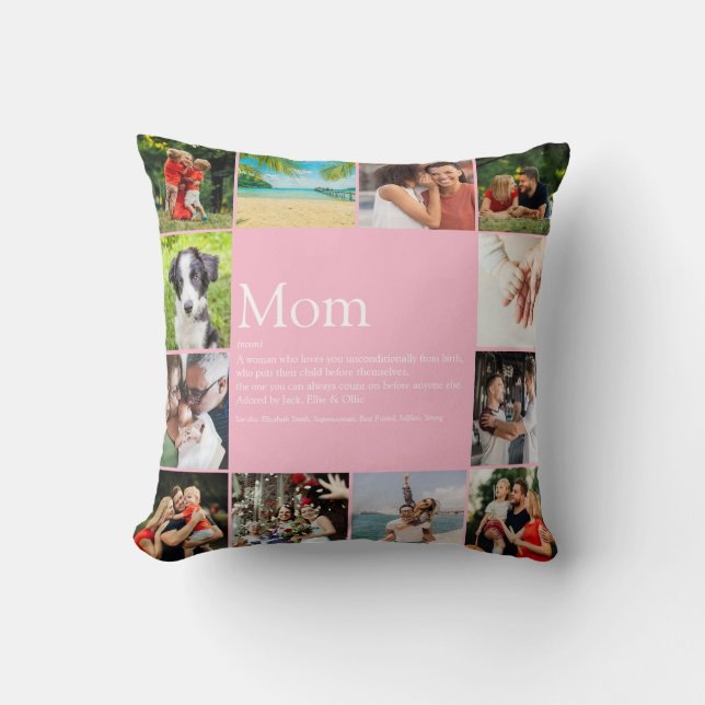 Coussin Fête des mères Maman Citer Famille Photo Collage r (Recto)