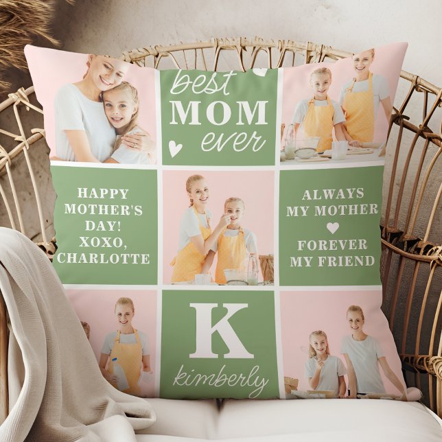 Coussin Fête des Mères Meilleure MOM Ever Custom 7 Photo C (Créateur téléchargé)