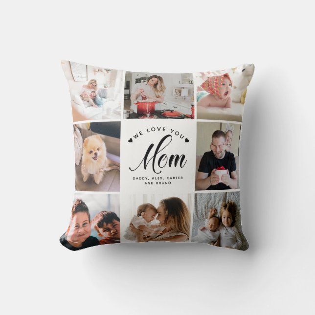 Coussin Fête des mères modernes Collage photo personnalisé (Recto)
