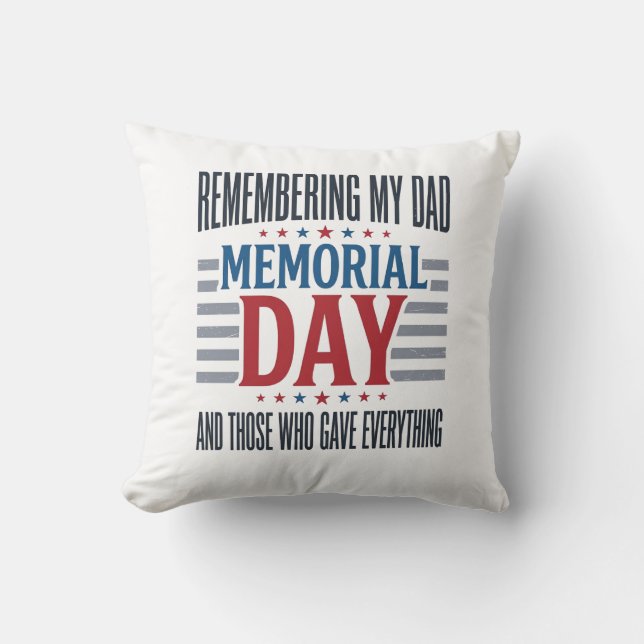 Coussin Fête des Morts Papa Hommage Patriotique (Recto)