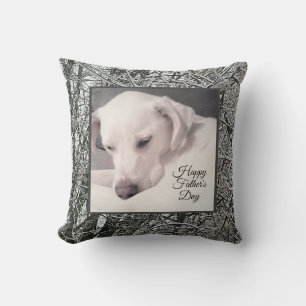 Coussin Fête des pères mignonne Chien Chien Chien Blanc Sn