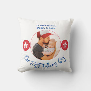 Coussin Fête des pères moderne simple Red Keepsaké photo p