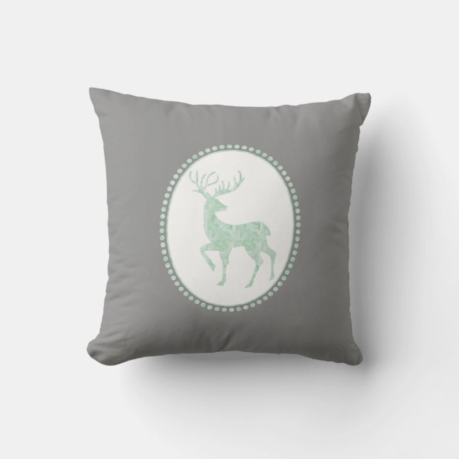 Coussin Fête des rennes d'aquarelle tendance (Recto)
