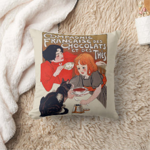Coussin Fête du chocolat français Steinlen Art