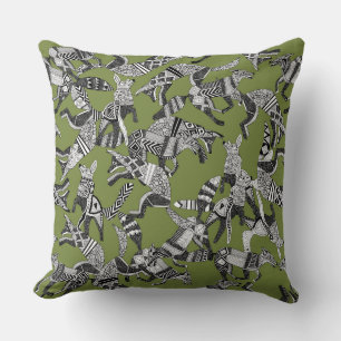 Coussin fête du renard des bois vert