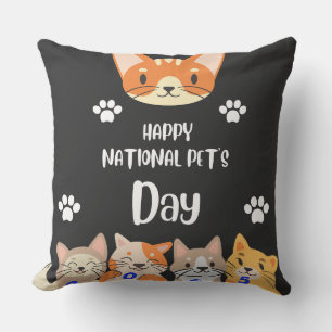 Coussin Fête nationale des animaux de compagnie fête uniqu