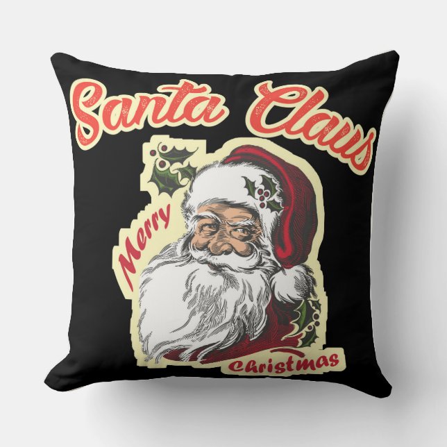 Coussin Fête vintage Du Père Noël (Recto)