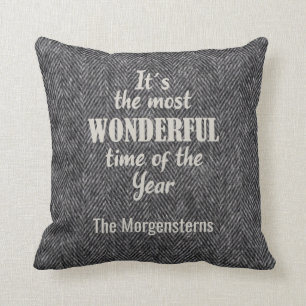Coussin Fêtes de Noël Le plus merveilleux temps Herringb