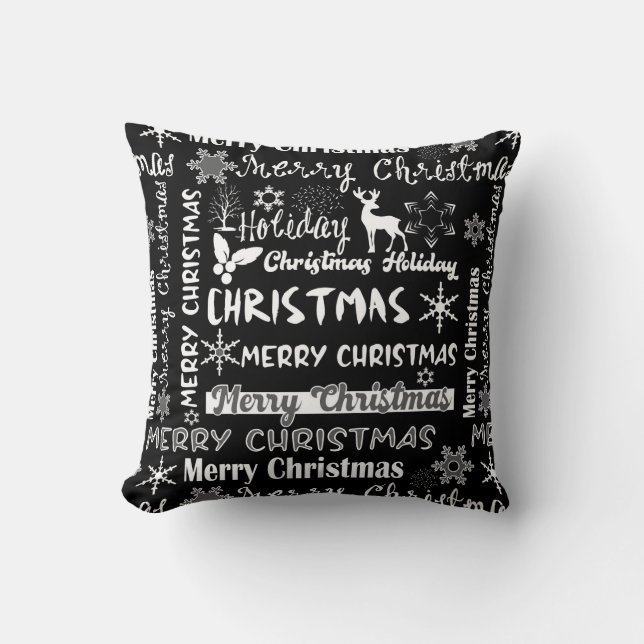 Coussin Fêtes de Noël, motif de Noël (Recto)