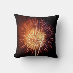 Coussin Feu d'artifice rouge, blanc et bleu I Patriotic