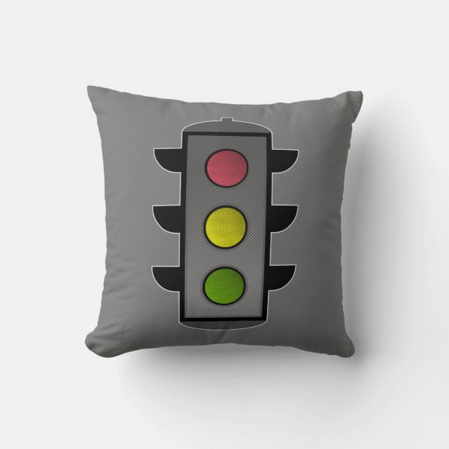 Coussin Feu de circulation Pop Art (Recto)