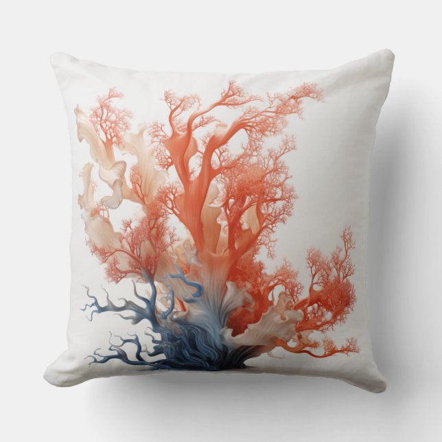 Coussin Feu de corail à thème côtier PIllow (Recto)