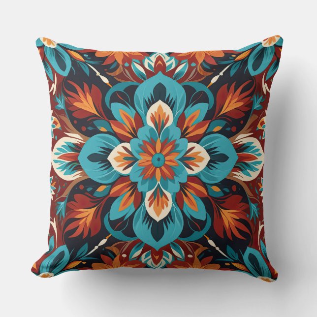 Coussin Feu et Fleurs (Recto)