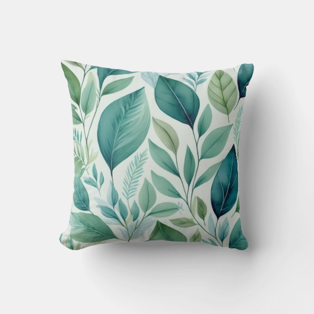 Coussin Feuillage botanique feuille Verdure rustique (Recto)