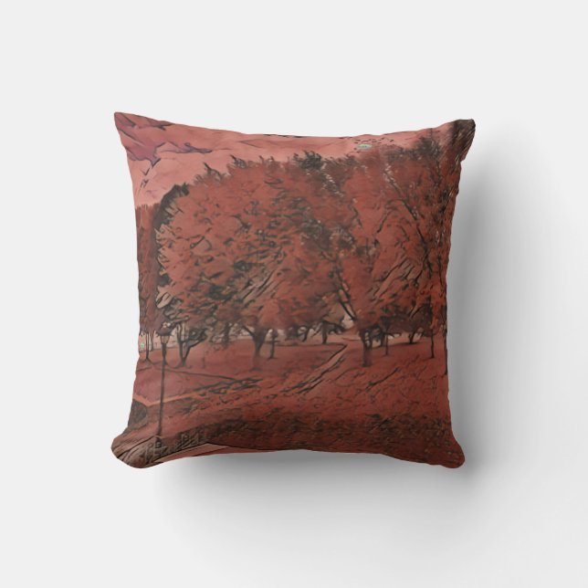 Coussin Feuillage d'automne dans le parc (Recto)