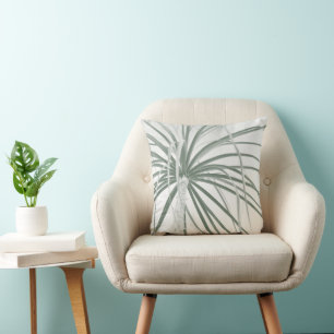 Coussin Feuillage de palmier de Ponytail sur blanc