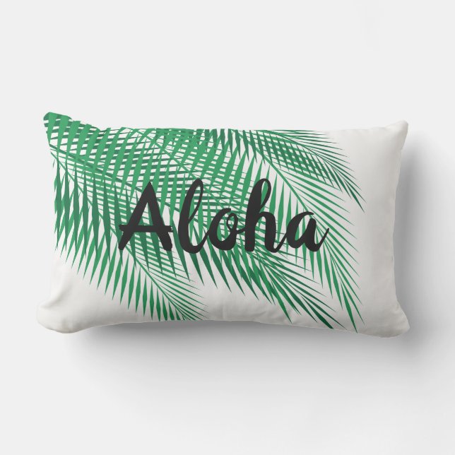 Coussin Feuille Aloha et Palm - Extérieur (Recto)