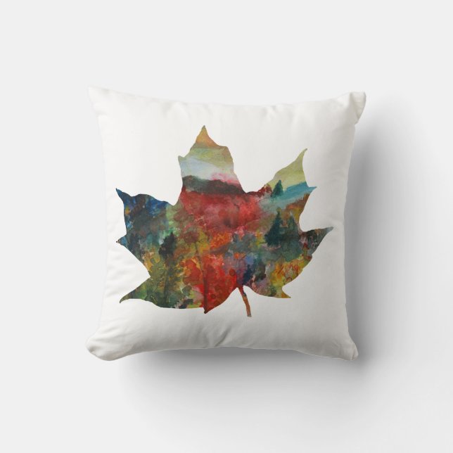 Coussin Feuille, Autumn magique Leaf Art Cushion (Recto)