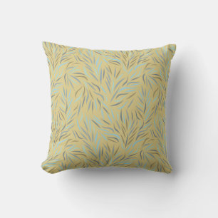 Coussin Feuille bleu Jaune Motif moderne
