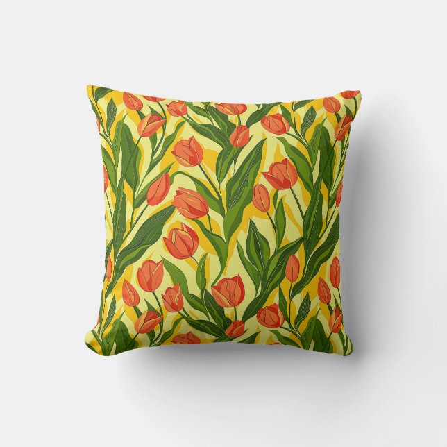 Coussin Feuille botanique Motif de printemps floral modern (Recto)